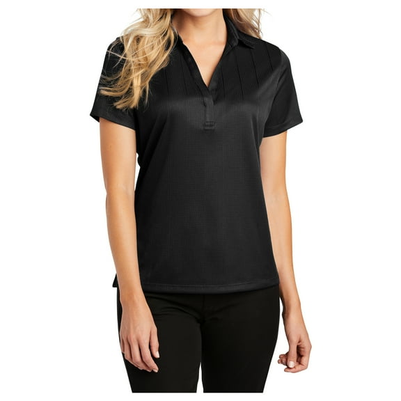 Yellow Rooster Women's Performance Fine Jacquard Polo Black L