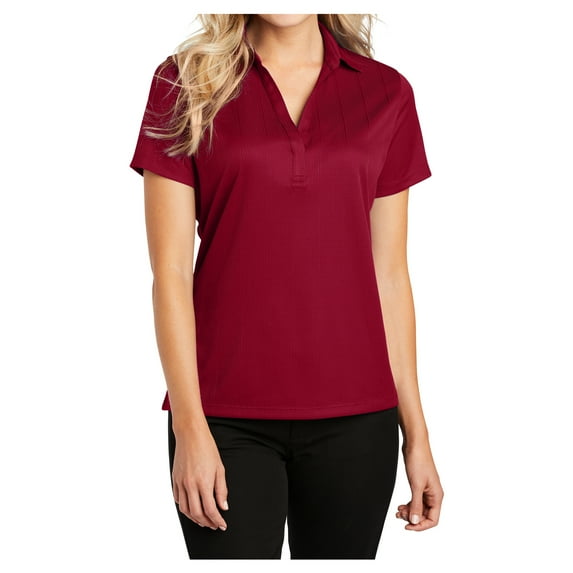 Yellow Rooster Women's Performance Fine Jacquard Polo Rich Red 2XL