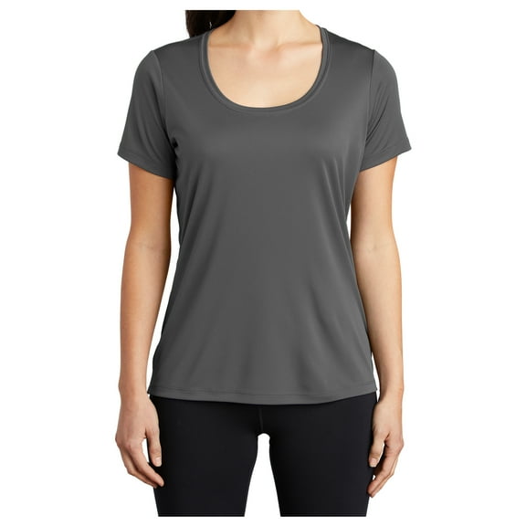 Yellow Rooster Women's Posi-UV Pro Scoop Neck T-Shirts Dark Smoke Grey 2XL