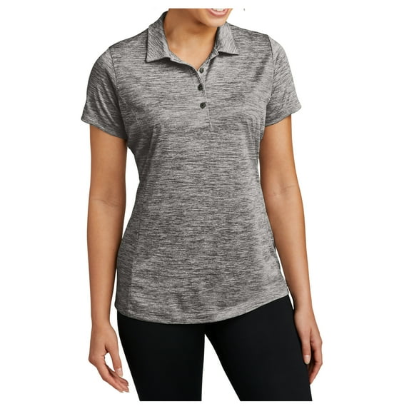 Yellow Rooster Women's PosiCharge Electric Heather Polo Black Electric XS