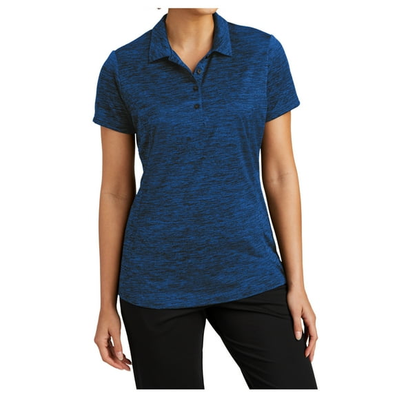 Yellow Rooster Women's PosiCharge Electric Heather Polo Dark Royal-Black Electric XL