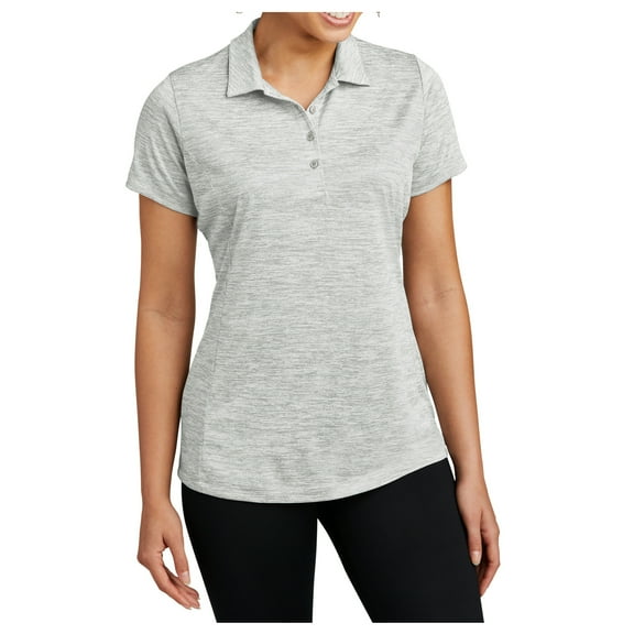 Yellow Rooster Women's PosiCharge Electric Heather Polo Silver Electric M