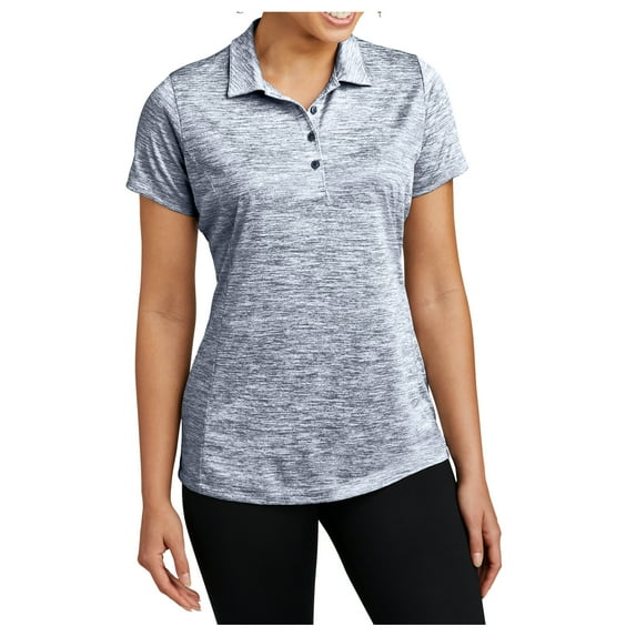 Yellow Rooster Women's PosiCharge Electric Heather Polo True Navy Electric 2XL