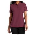 thumbnail image 1 of Yellow Rooster Women's Short Sleeve Stain-Release Polo T-Shirt Burgundy 2XL, 1 of 6