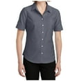 thumbnail image 1 of Yellow Rooster Women's Short Sleeve SuperPro Oxford Shirt Black XS, 1 of 6