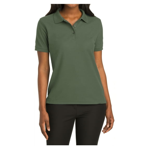 Yellow Rooster Women's Silk Touch Classic Female Polo Shirt Clover Green 4XL