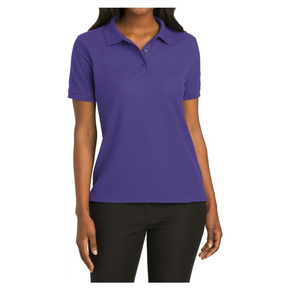 Yellow Rooster Women's Silk Touch Classic Female Polo Shirt Purple 2XL