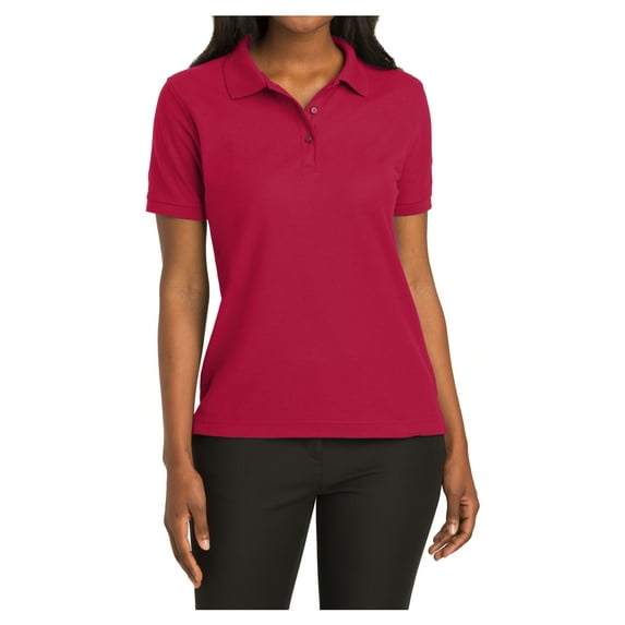 Yellow Rooster Women's Silk Touch Classic Female Polo Shirt Red 3XL
