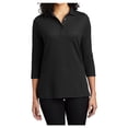 thumbnail image 1 of Yellow Rooster Women's Silk Touch ¾ Sleeve Polo Shirt Black 4XL, 1 of 6