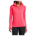 thumbnail image 1 of Yellow Rooster Women's Sport Wick Stretch 1/2 Zip Pullover Hot Coral M, 1 of 7