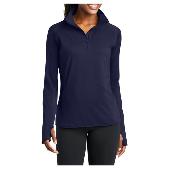 Yellow Rooster Women's Sport Wick Stretch 1/2 Zip Pullover True Navy 3XL