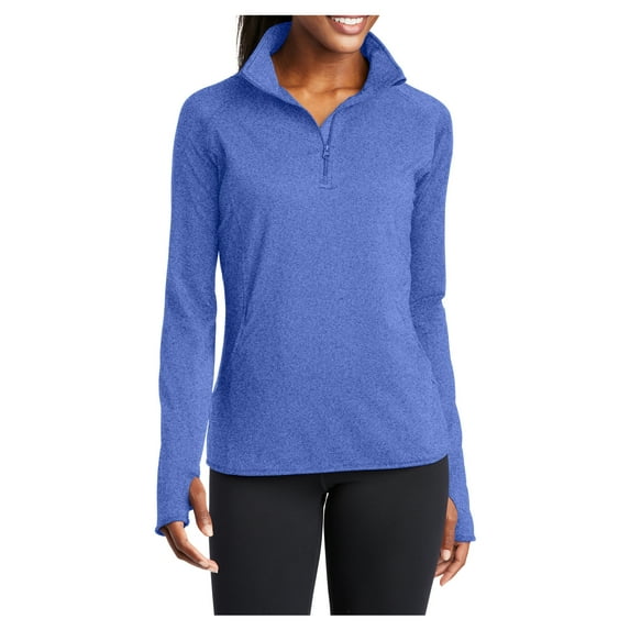 Yellow Rooster Women's Sport Wick Stretch 1/2 Zip Pullover True Royal Heather S