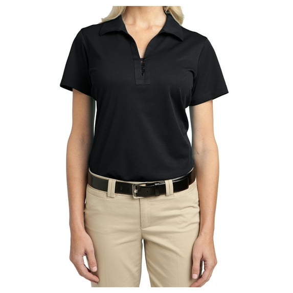 Yellow Rooster Women's Tech Pique Female Polo T-Shirts Black M