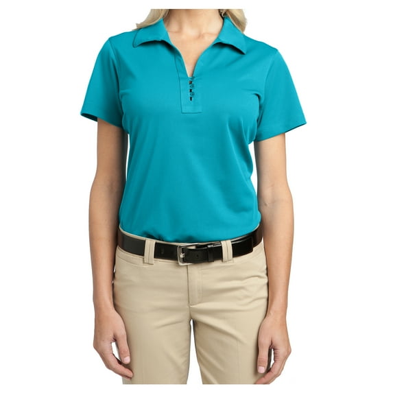 Yellow Rooster Women's Tech Pique Female Polo T-Shirts Deep Teal Blue M