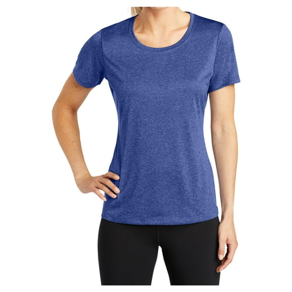 Yellow Rooster Womens Heather Contender Scoop Neck T-Shirts Cobalt Heather L