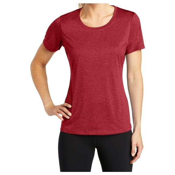 Yellow Rooster Womens Heather Contender Scoop Neck T-Shirts Scarlet Heather XL