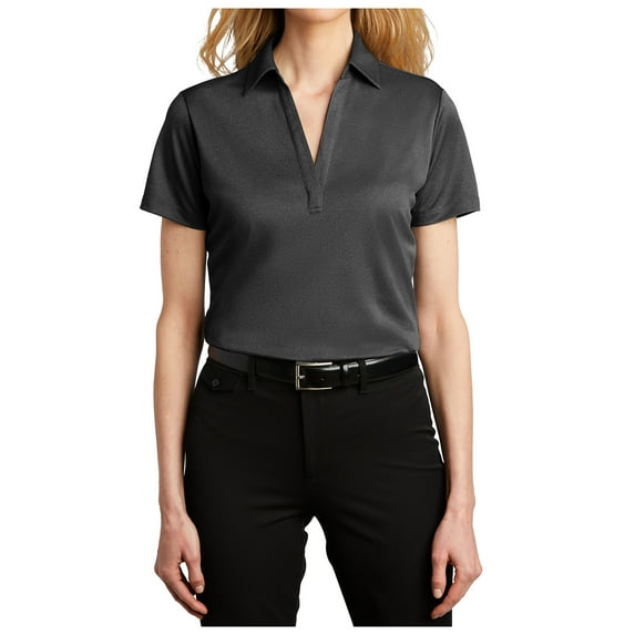 Yellow Rooster Womens Heathered Silk Touch Performance Polo Black Heather XS