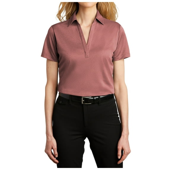 Yellow Rooster Womens Heathered Silk Touch Performance Polo Garnet Heather 3XL