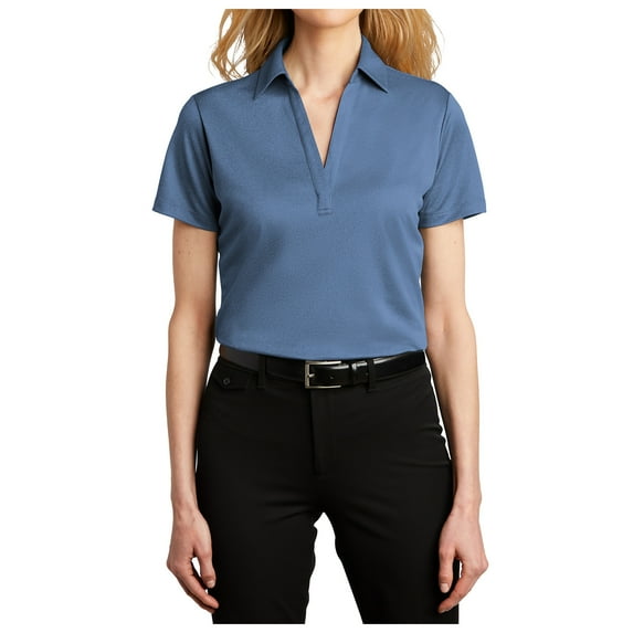 Yellow Rooster Womens Heathered Silk Touch Performance Polo Moonlight Blue Heather 2XL