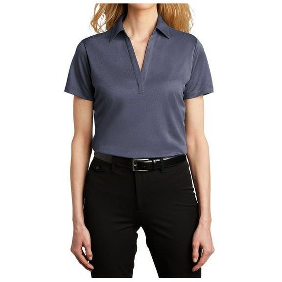 Yellow Rooster Womens Heathered Silk Touch Performance Polo Navy Heather XS