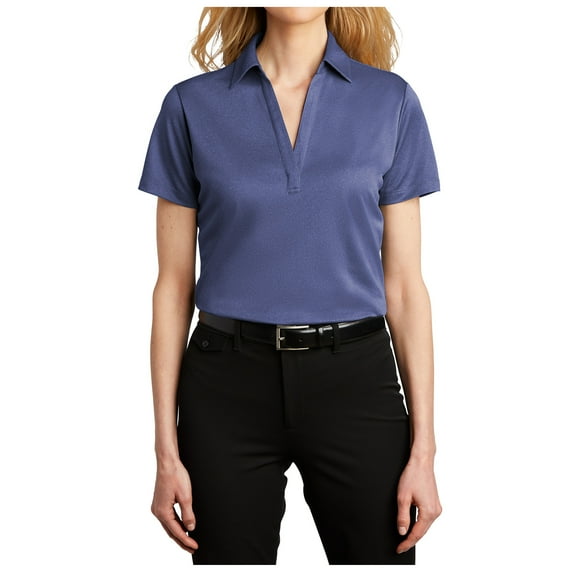 Yellow Rooster Womens Heathered Silk Touch Performance Polo Royal Heather L