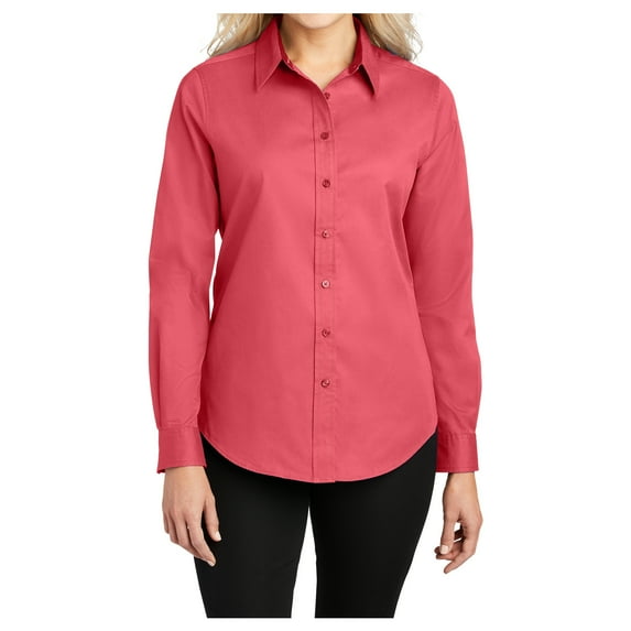 Yellow Rooster Womens Long Sleeve Easy Care Shirt Hibiscus XL