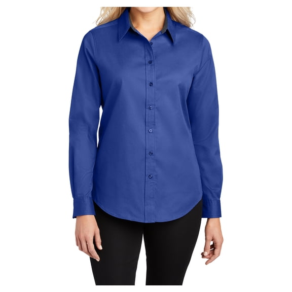 Yellow Rooster Womens Long Sleeve Easy Care Shirt Royal/Classic Navy XS