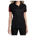 thumbnail image 1 of Yellow Rooster Womens PosiCharge Active Textured Colorblock Polo Black/ True Red XL, 1 of 6