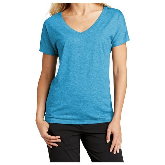 Yellow Rooster Womens PosiCharge Tri-Blend Wicking Dolman Tee Pond Blue Heather XL