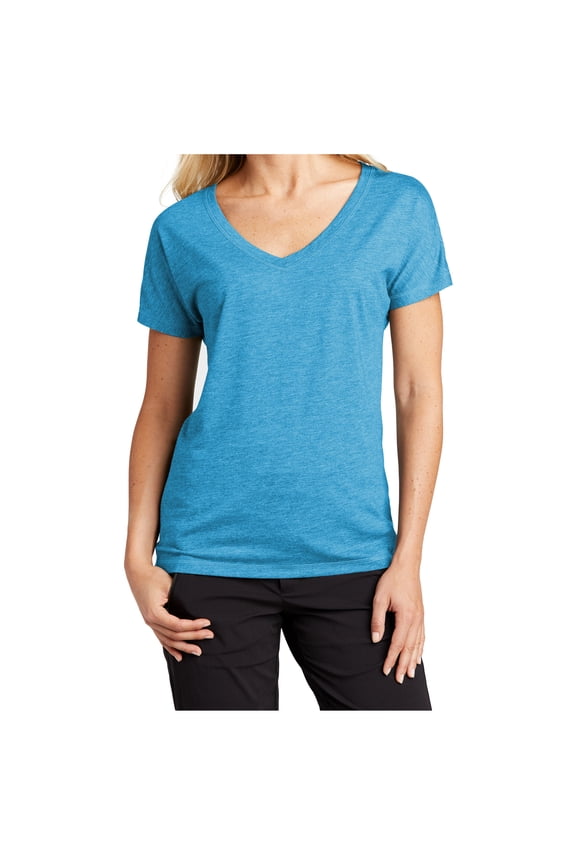 Womens PosiCharge Tri-Blend Wicking Dolman Tee Pond Blue Heather XL