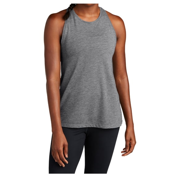 Yellow Rooster Womens PosiCharge Tri-Blend Wicking Tank Dark Grey Heather 4XL