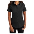 thumbnail image 1 of Yellow Rooster Womens Short Sleeve Easy Care Shirt Black/Light Stone XS, 1 of 7