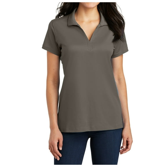 Yellow Rooster Womens Short Sleeve Rapid Dry Mesh Polo Grey Smoke 4XL