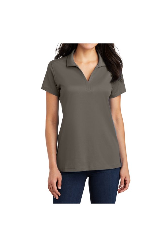 Womens Short Sleeve Rapid Dry Mesh Polo Grey Smoke M