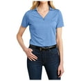 thumbnail image 1 of Yellow Rooster Womens Short Sleeve Shadow Stripe Polo Shirt Carolina Blue XS, 1 of 7