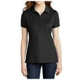 thumbnail image 1 of Yellow Rooster Womens Short Sleeve Stretch Pique Polo Black XS, 1 of 4