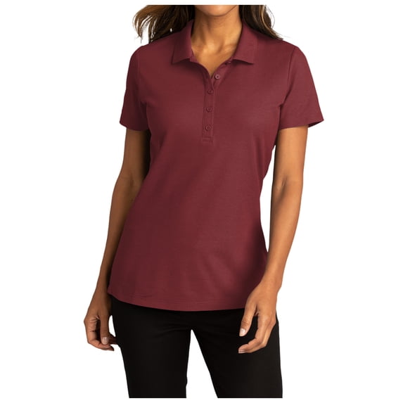 Yellow Rooster Womens Short Sleeve SuperPro React Polo Burgundy XS