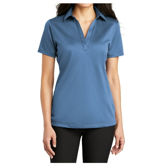 Yellow Rooster Womens Silk Touch Performance Polo Carolina Blue M