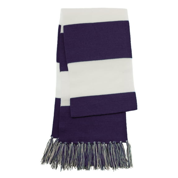 Yellow Rooster Womens Spectator Fringed Acrylic Scarf Purple/ White
