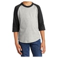 thumbnail image 1 of Yellow Rooster Youth Colorblock Raglan Jersey Heather Grey/ Black XS, 1 of 7