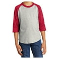 thumbnail image 1 of Yellow Rooster Youth Colorblock Raglan Jersey Heather Grey/ Red S, 1 of 7