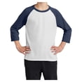thumbnail image 1 of Yellow Rooster Youth Core Blend Raglan Tee White/ Navy XL, 1 of 7