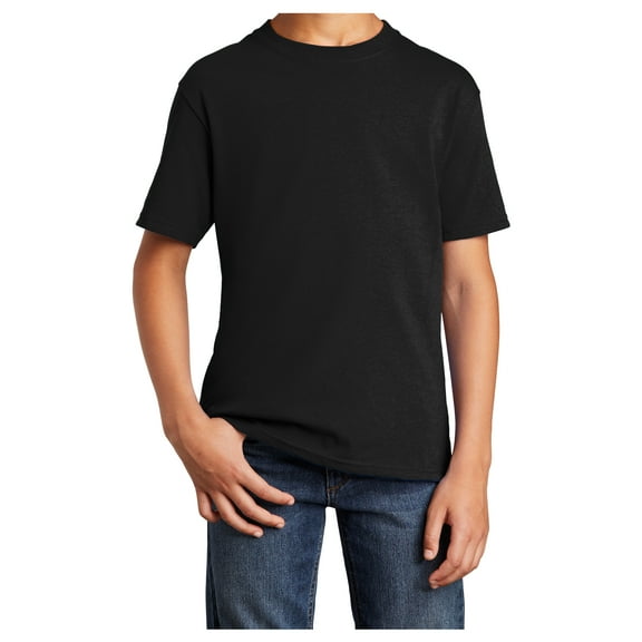 Yellow Rooster Youth Core Cotton T-Shirts Jet Black XS