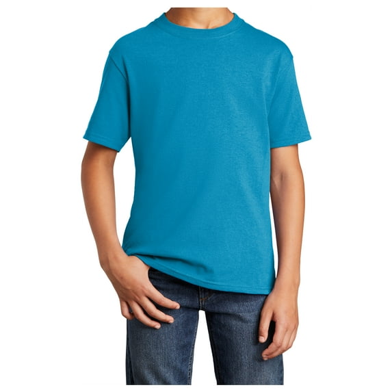 Yellow Rooster Youth Core Cotton T-Shirts Neon Blue XL