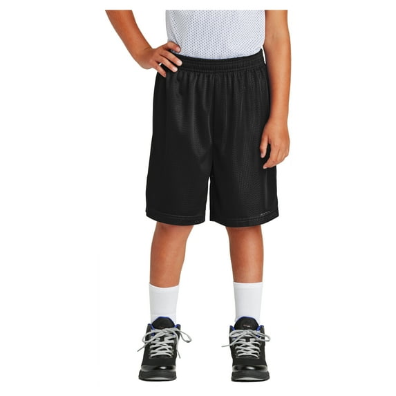 Yellow Rooster Youth PosiCharge Double-Layer Classic Mesh Short Black XS