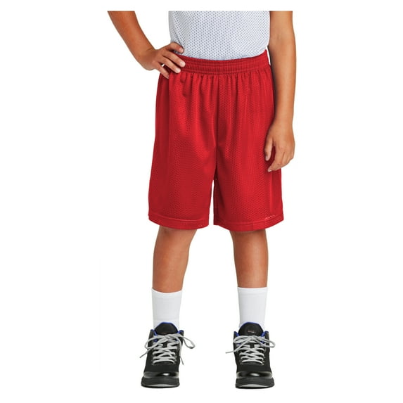 Yellow Rooster Youth PosiCharge Double-Layer Classic Mesh Short True Red XS