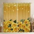 thumbnail image 1 of Yellow Rose 30%-50% Blackout Curtains Diamond Crystal Fluid Art Curtains And Drapes 2 Panels (42Wx84L),Abstract Ombre Curtains for Living Room Romantic Garden Flowers Curtains, 1 of 5