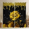 thumbnail image 1 of Yellow Rose 30%-50% Blackout Curtains Glitter Galaxy Curtains for Living Room,Sequin Fluid Art Curtains And Drapes 2 Panels (52Wx84L), 1 of 5