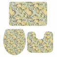 thumbnail image 1 of Yellow Rose Bath Mat 3 Piece Bathroom Rug Set, Farmhouse Romantic Botanical Floral Flowers Non Slip Bath Rug Contour Mat and Toilet Lid Cover, Absorbent Shower Mats Soft Bath Rugs and Mats Sets, 1 of 8