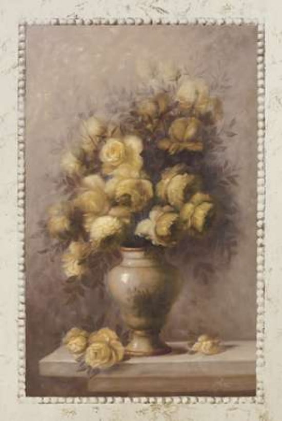 Yellow Rose Bouquet Canvas Art - Cheovan (12 x 18)